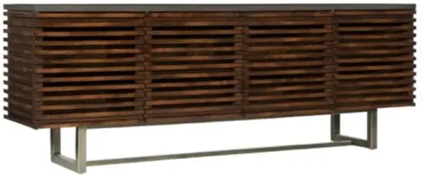 Solstice 78" Entertainment Console - Medium Natural/Dark Gray - Hooker Furniture - Brown