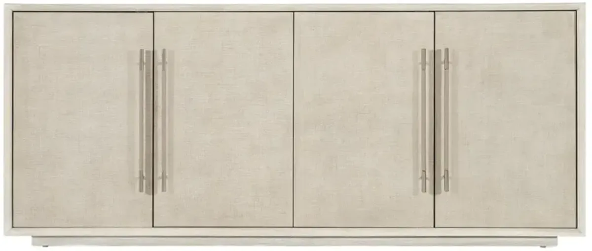 Modern Mood 4-Door Raffia Entertainment Console - Hooker Furniture - Beige