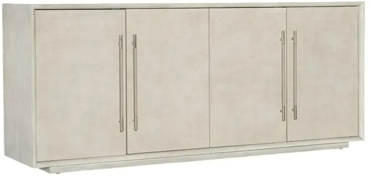 Modern Mood 4-Door Raffia Entertainment Console - Hooker Furniture - Beige