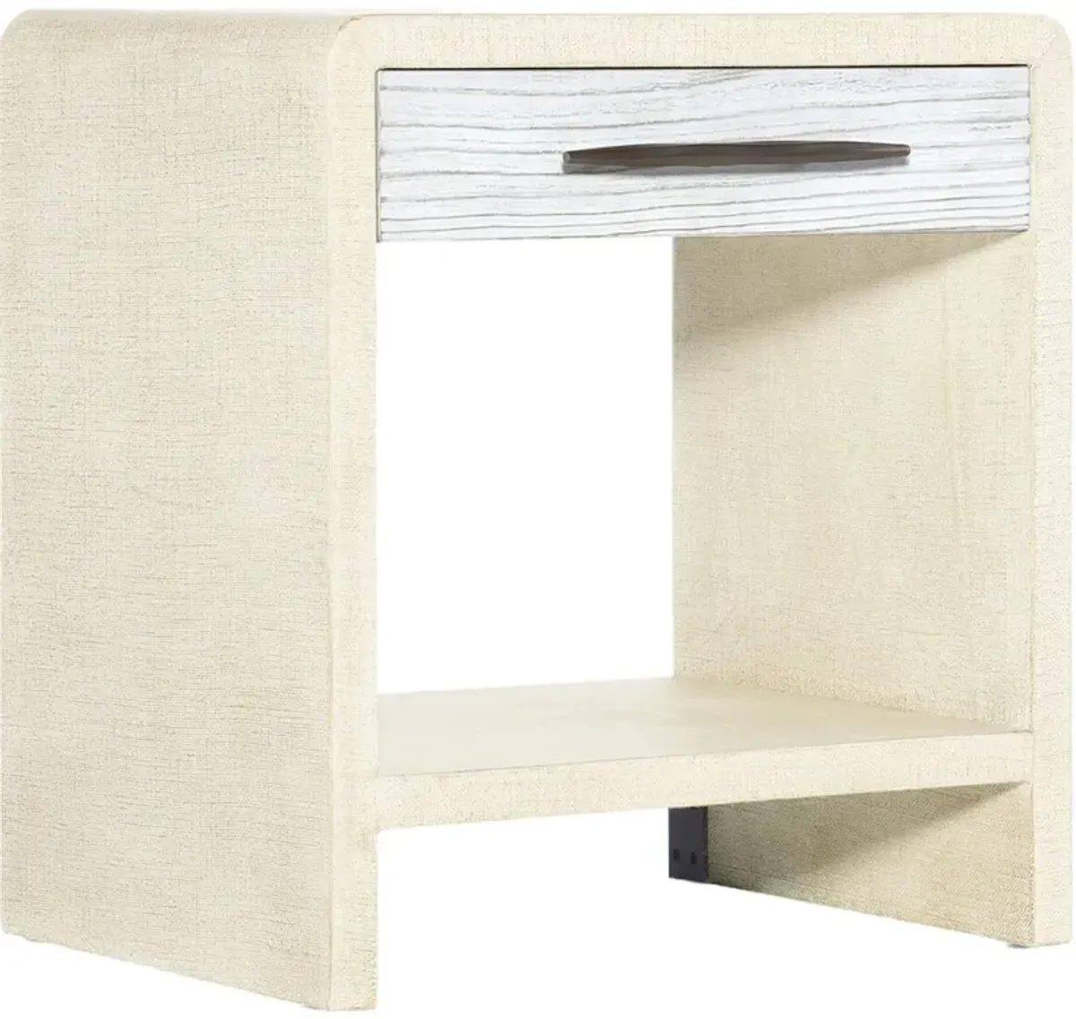 Cascade 1-Drawer Burlap Nightstand, Pebble Beach/Chalk