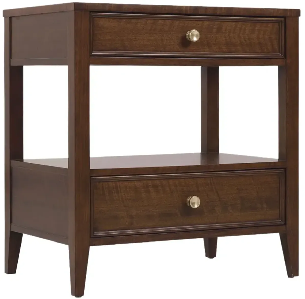Archives 2-Drawer Nightstand, Dark Brown