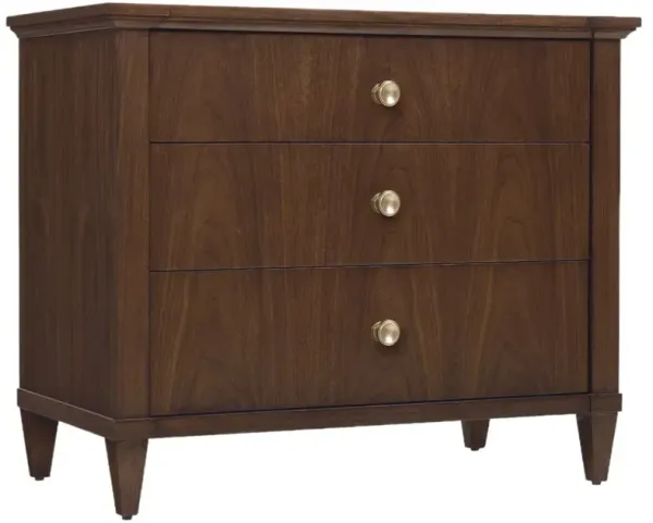 Archives 3-Drawer Nightstand, Dark Brown