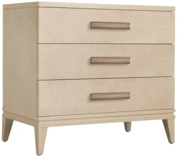 Westwood 3-Drawer Nightstand, Polished Limestone