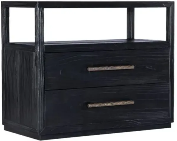 Linville Falls Shou Sugi Ban 2-Drawer Nightstand - Shadow - Hooker Furniture