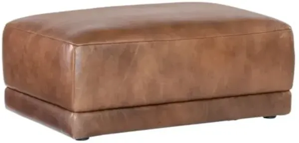 Fleetwood Leather Ottoman - Taupe - Hooker Furniture - Brown