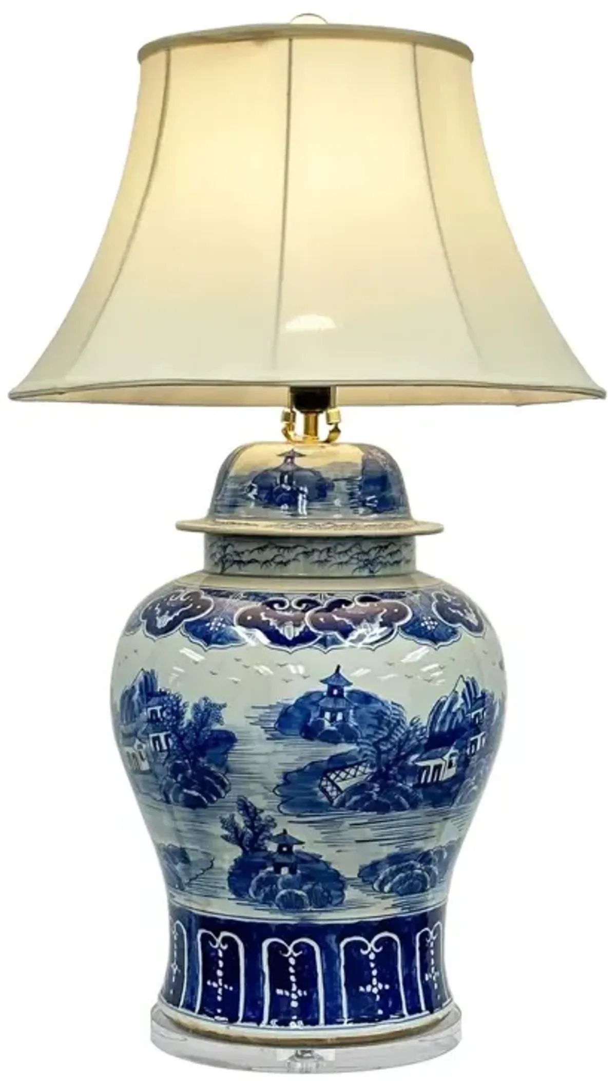 Lenara Ceramic Table Lamp - Blue/White