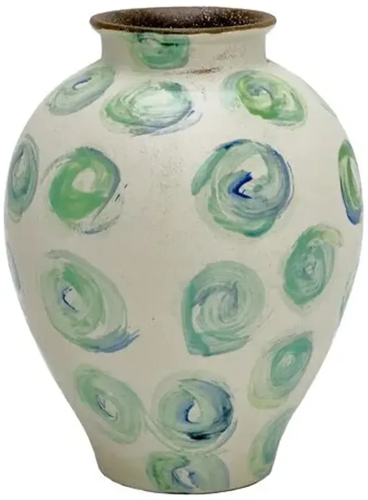 Sylvina 11.5" Porcelain Swirl Vase - Green/White