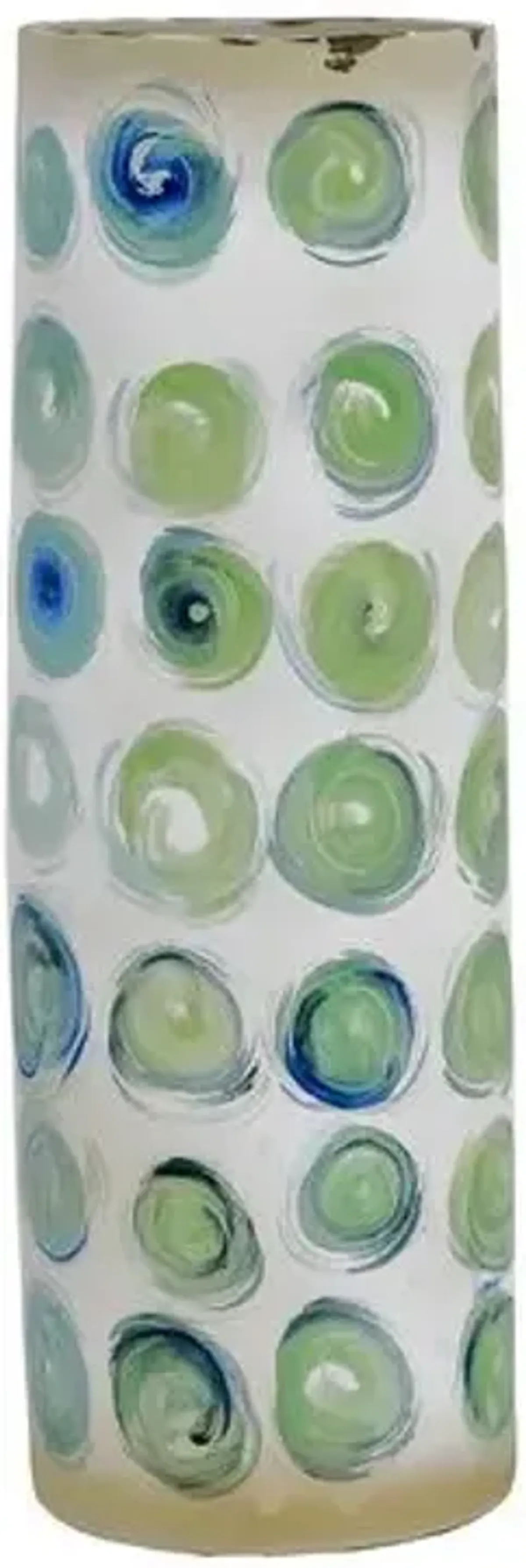 Sylvina 23" Swirl Cylinder Porcelain Vase - Green/White