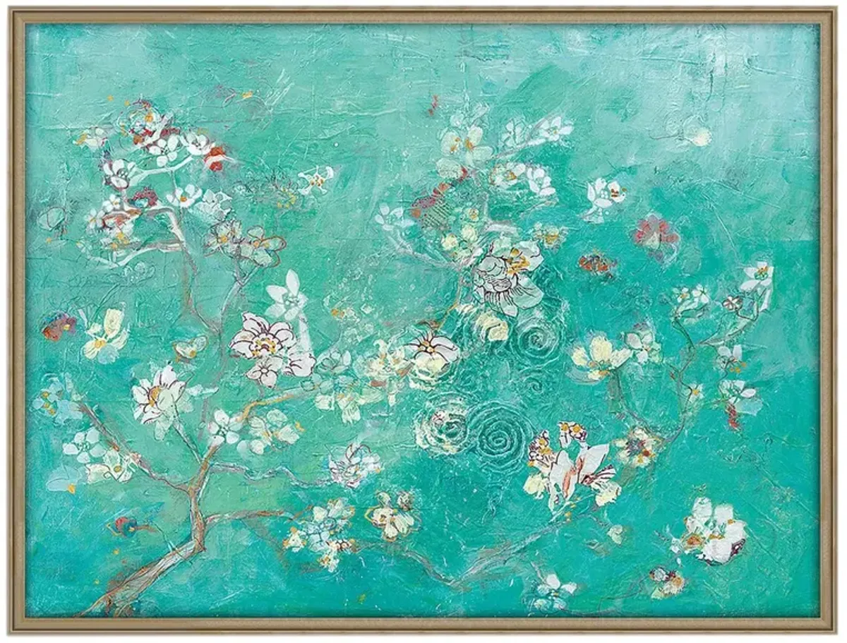 Blossom Blue Nature Mural, 31" x 41"