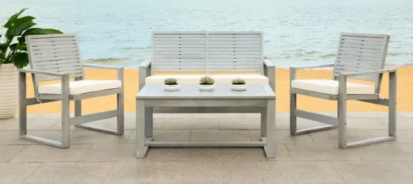 Thalassa 4 Pc Outdoor Acacia Lounge Set