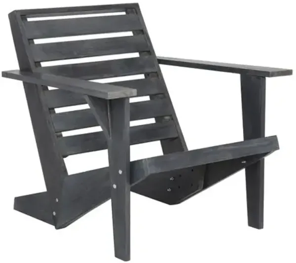 Melisande Outdoor Acacia Adirondack Chair - Gray