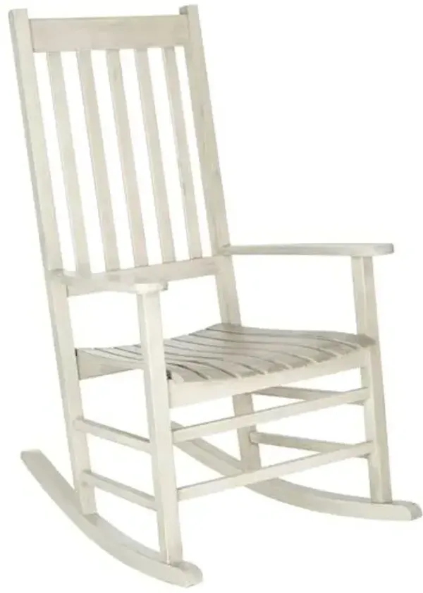 Icarus Outdoor Acacia Rocking Chair - White