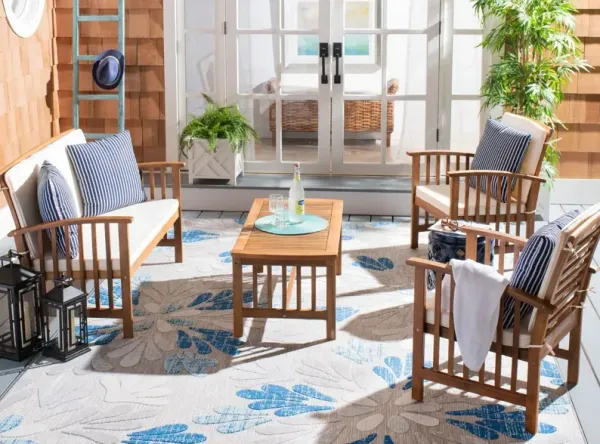 Wrenna 4 Pc Outdoor Acacia Lounge Set