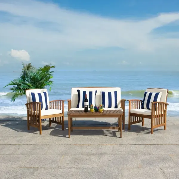 Wrenna 4 Pc Outdoor Acacia Lounge Set