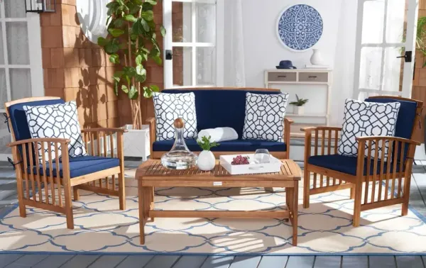 Wrenna 4 Pc Outdoor Acacia Lounge Set