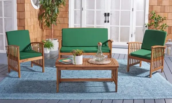 Wrenna 4 Pc Outdoor Acacia Lounge Set