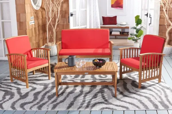 Wrenna 4 Pc Outdoor Acacia Lounge Set