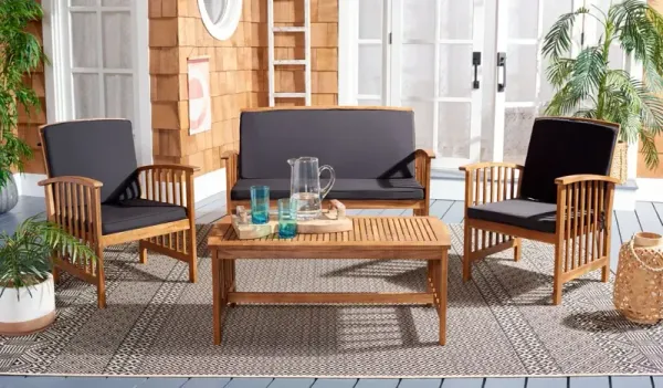 Wrenna 4 Pc Outdoor Acacia Lounge Set