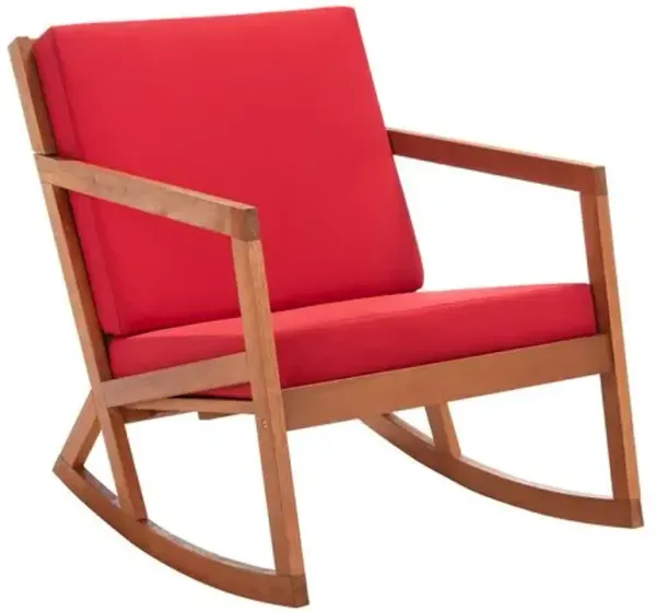 Nerys Outdoor Eucalyptus Rocking Chair - Red