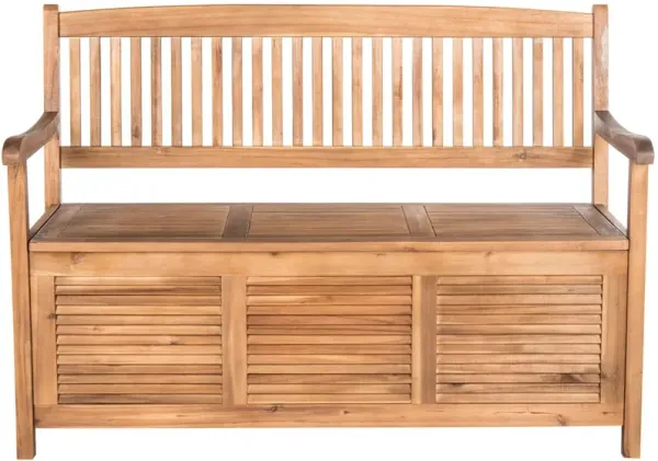 Lior Outdoor Acacia Storage Bench