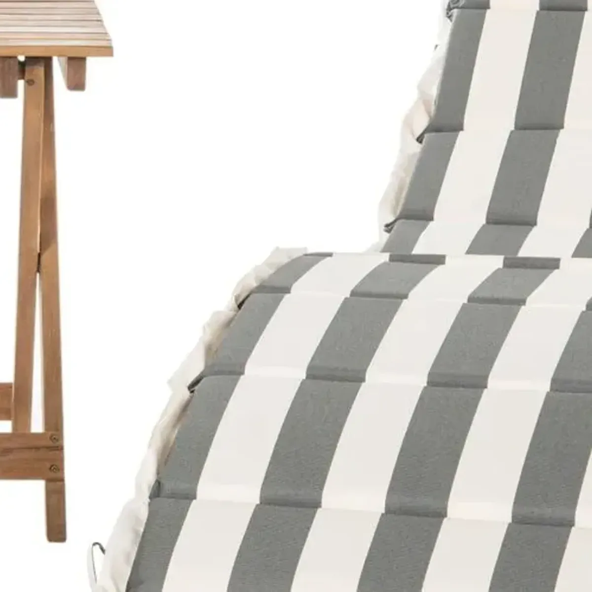 Uriah 3 Pc Outdoor Acacia Folding Chaise Lounge Set - Brown - Comfortable, Sturdy, Stylish