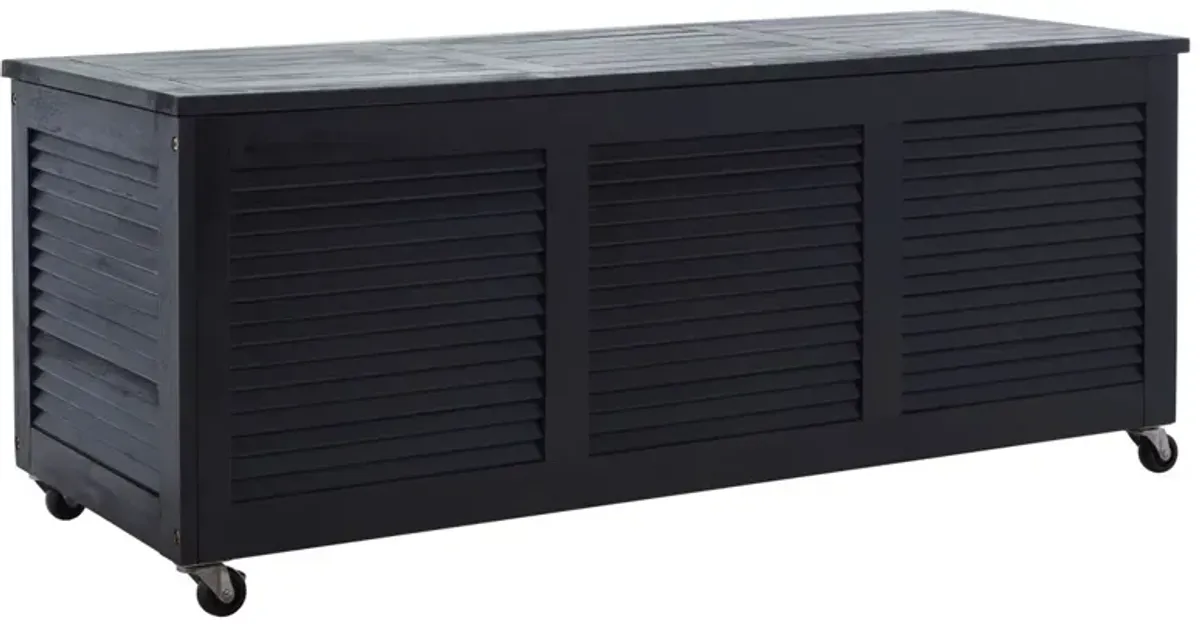 Xanthe Outdoor Eucalyptus Cushion Box, Black