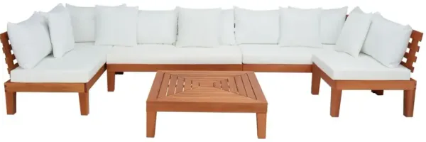 Aziel 5 Pc Outdoor Eucalyptus Living Set