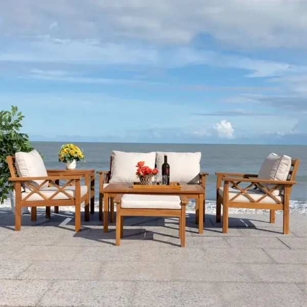 Nicasia 6 Pc Acacia Outdoor Living Set