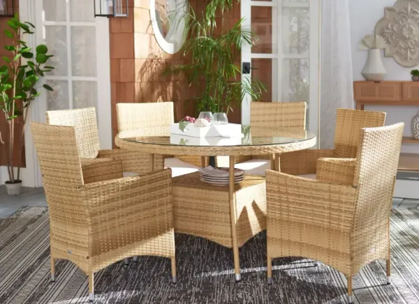 Quinlan 7 Pc Outdoor Wicker Dining Set