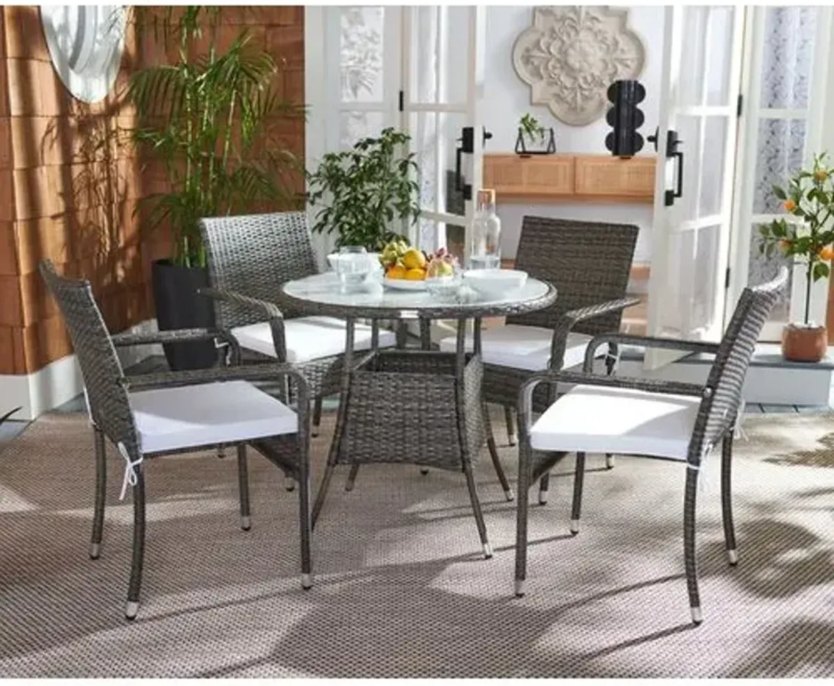 Kasian 5 Pc Outdoor Dining Set - Gray