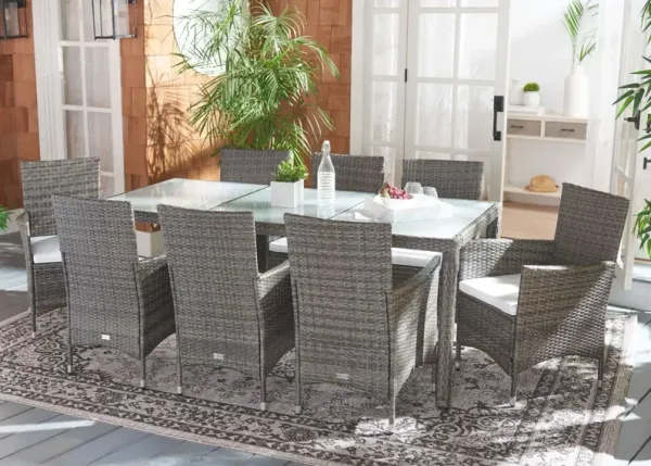 Brixton 9 Pc Outdoor Wicker Dining Set