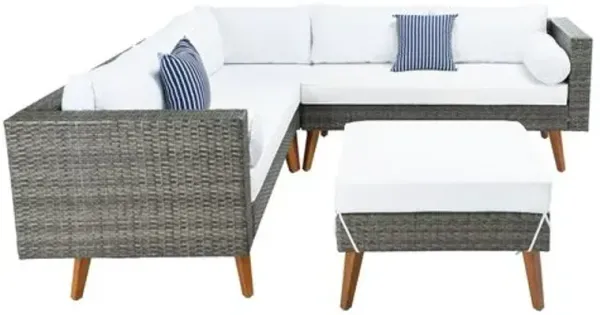 Calloway 2 Pc Outdoor Wicker Sectional Set - Gray