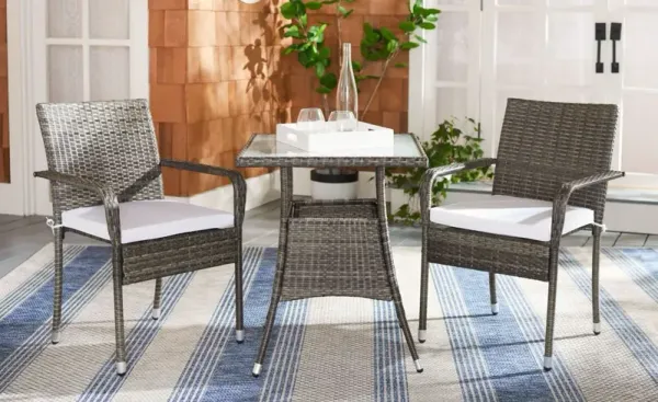 Jaxiel 3 Pc Outdoor Wicker Bistro Set
