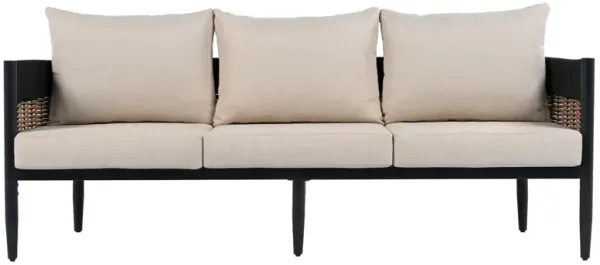 Cyprian Outdoor Rattan Woven Rope 3 Seater Sofa