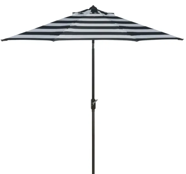 Elowis 9Ft Outdoor Stripe Crank Umbrella - Black