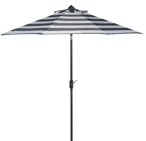 Elowis 9Ft Outdoor Stripe Crank Umbrella - Gray