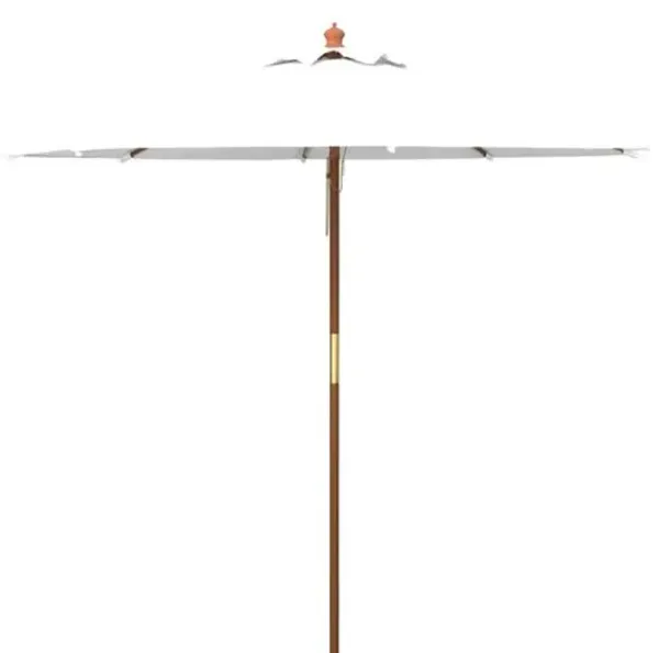 Ophira Outdoor 11Ft Eucalyptus Wood Umbrella - Ivory
