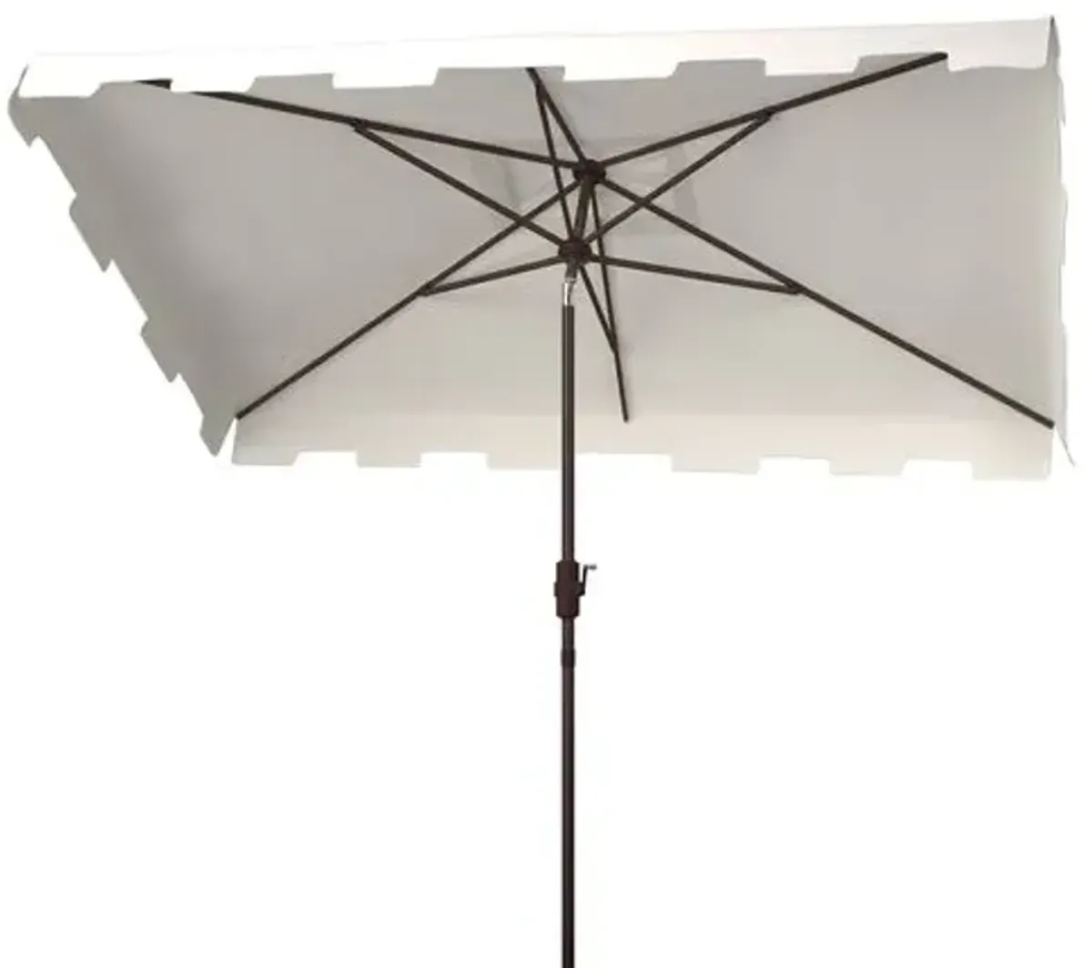 Quintus Outdoor 6.5x10 Ft Rectangular Crank Umbrella - White