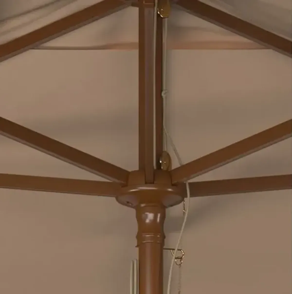 Adara Outdoor 10Ft Wood Umbrella - Beige