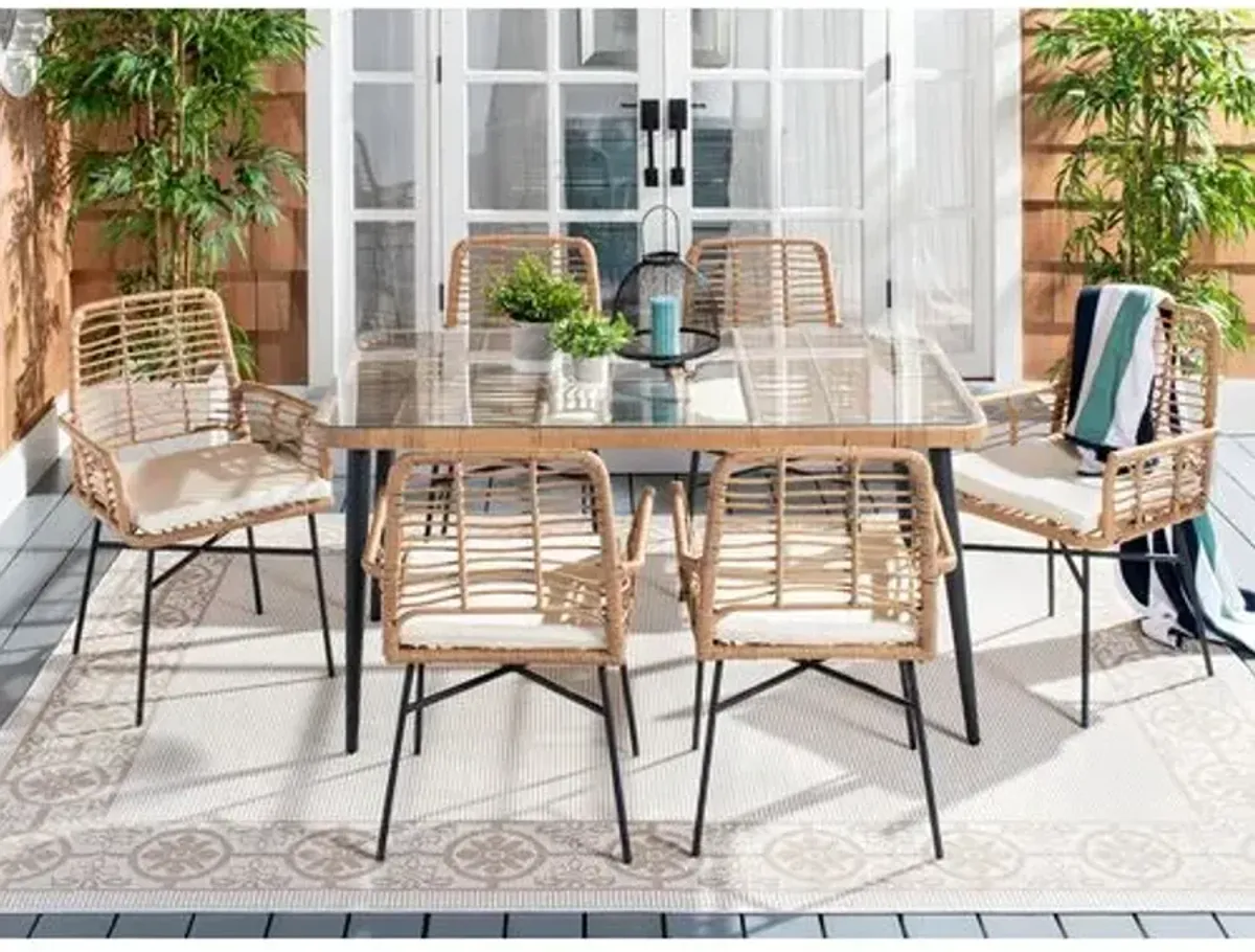 Jorren 7 Pc Outdoor Dining Set - Brown