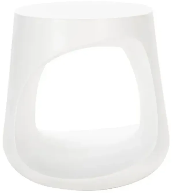 Oberon Outdoor Concrete Accent Stool - Ivory