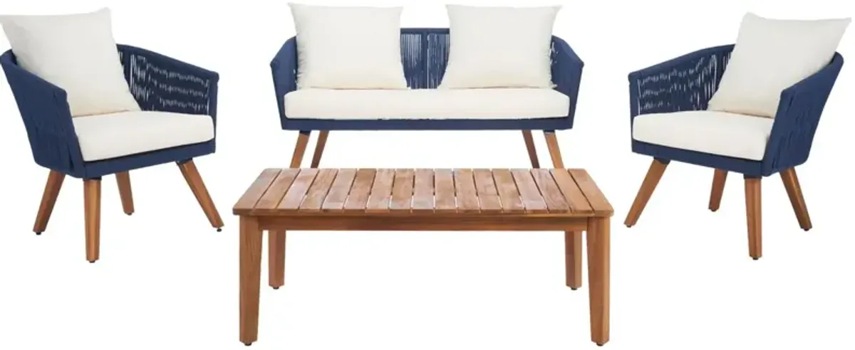 Lianeth 4-Pc Outdoor Rattan Rope Lounge Set