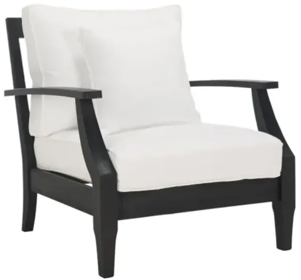 Orin Outdoor Eucalyptus Patio Armchair - Black