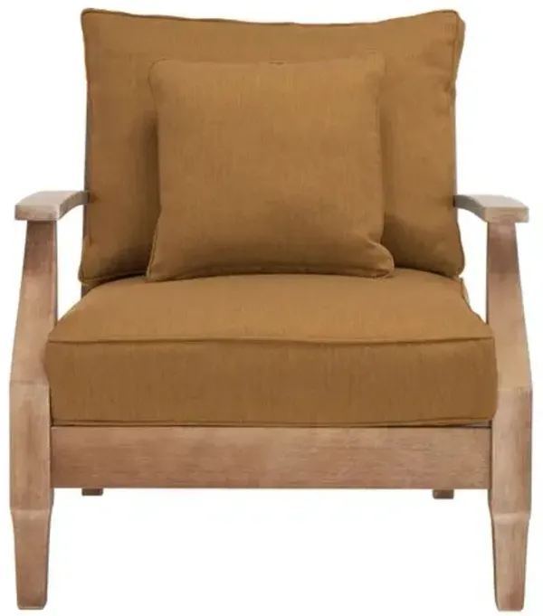 Orin Outdoor Eucalyptus Patio Armchair - Brown