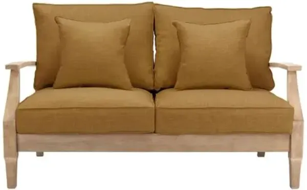 Orin Outdoor Eucalyptus Patio Loveseat - Brown