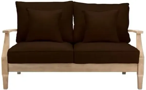 Orin Outdoor Eucalyptus Patio Loveseat - Brown