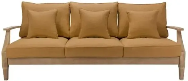 Orin Outdoor Eucalyptus Patio Sofa