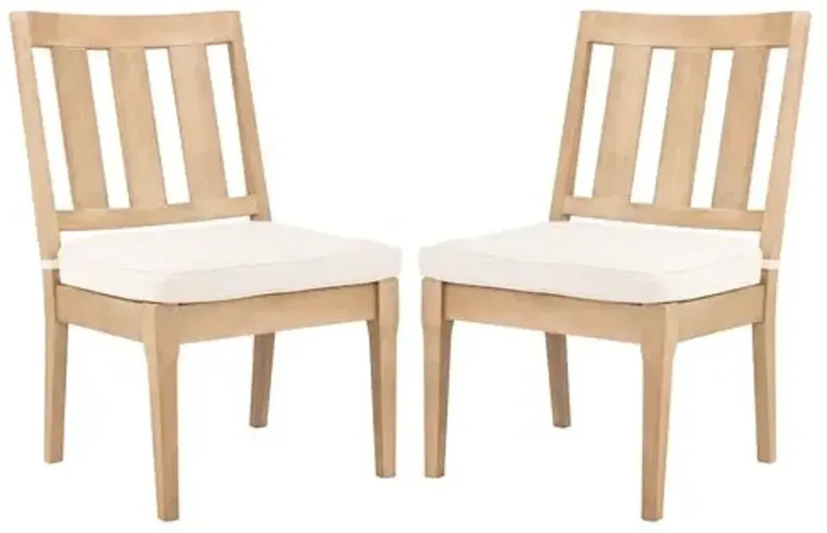 Set of 2 Weylin Outdoor Eucalyptus Dining Chairs - Brown