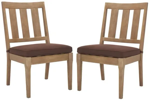 S/2 Weylin Outdoor Eucalyptus Dining Chairs