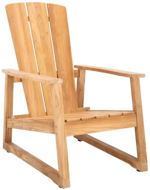 Darius Outdoor Teak Adirondack Chair, Natural